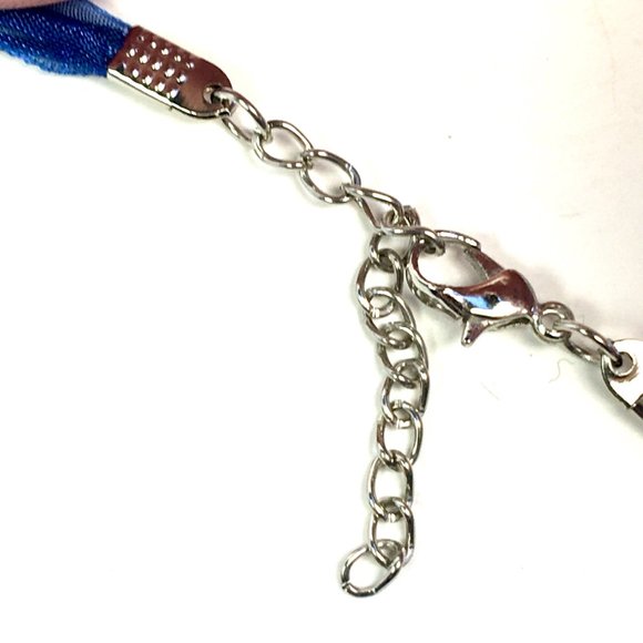 Glass Spiral Necklace Blue and Copper - Picture 5 of 5